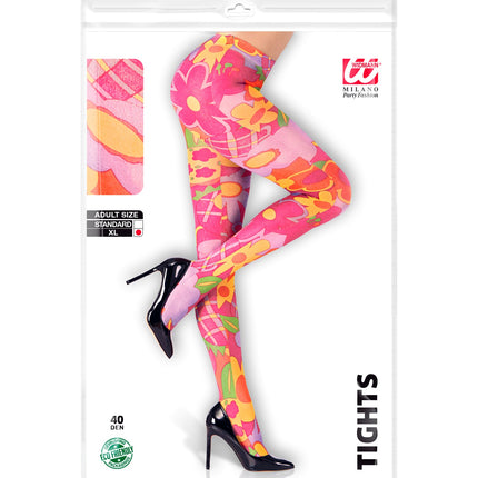 Widmann SRL Hippie panty roze flower power