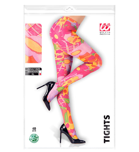 Widmann SRL Hippie panty roze flower power