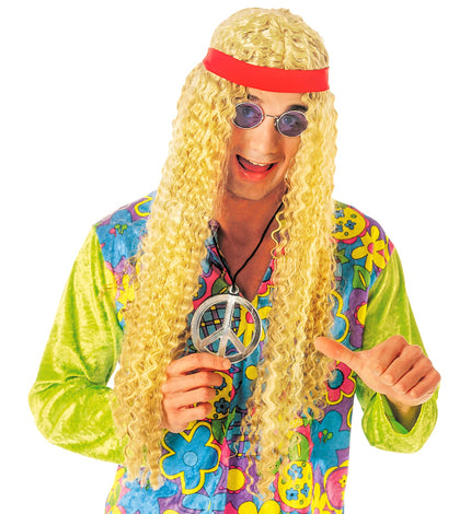 Widmann SRL Hippie pruik wafel met hoofdband