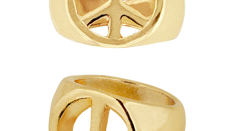 Widmann SRL Hippie ring goud peace