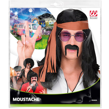 Widmann SRL Hippie snor jaren 70 zwart