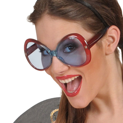 Widmann SRL Hippie sugarbabe bril rood