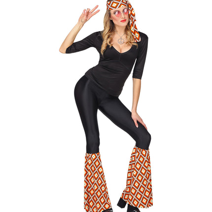Widmann SRL Hippie verkleedset oranje  unisex jaren-70