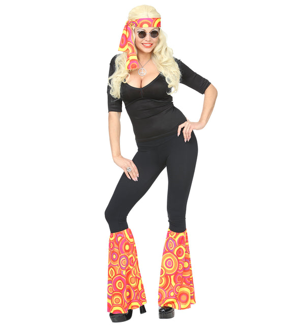 Widmann SRL Hippie verkleedset rood gele bollen jaren 70 unisex