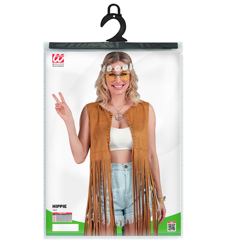 Widmann SRL Hippie vest lang met franjes