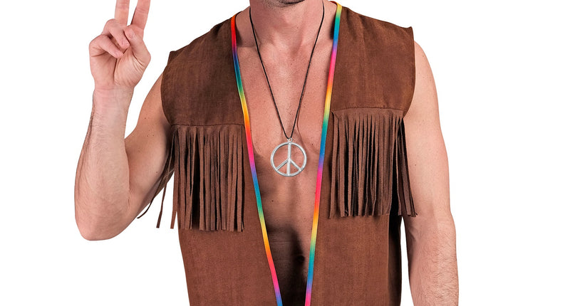 Widmann SRL Hippie vest met franjes donker bruin