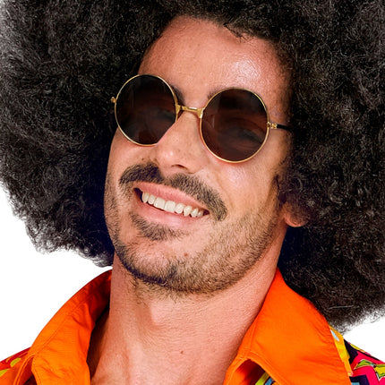 Widmann SRL Hippiebril goud met bruine glazen