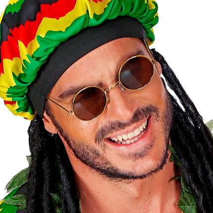 Widmann SRL Hippiebril goud met bruine glazen