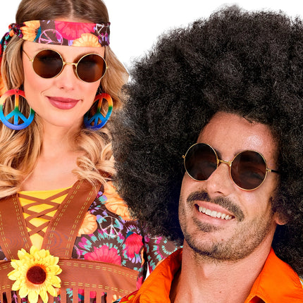 Widmann SRL Hippiebril goud met bruine glazen