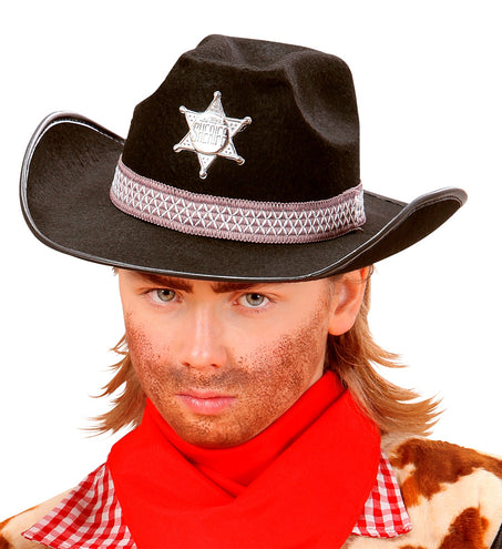 Widmann SRL Hoed sherrif western kind zwart