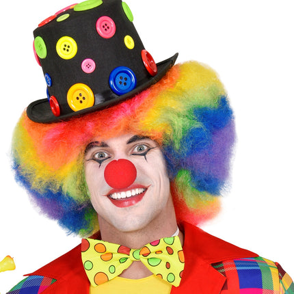 Widmann SRL Hoge hoed clown met knopen