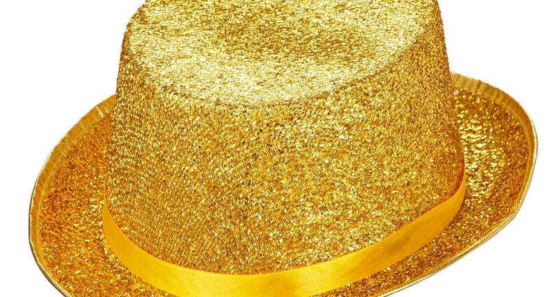 Widmann SRL Hoge hoed goud glitter lurex