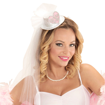 Widmann SRL Hoge Hoed Pailletten "Bride To Be" Met Hartje