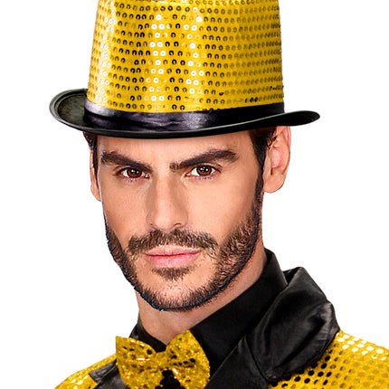 Widmann SRL hoge hoed pailletten goud