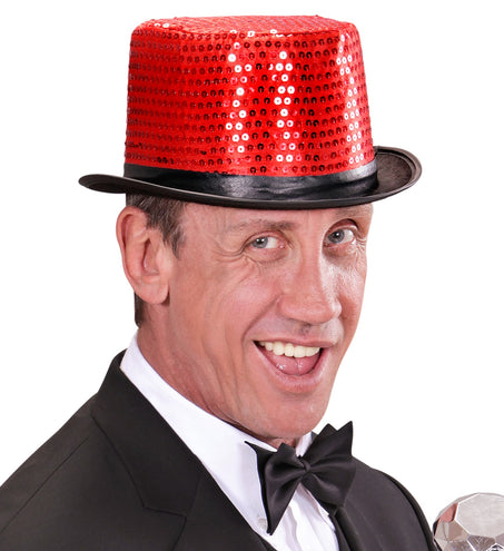 Widmann SRL hoge hoed pailletten rood