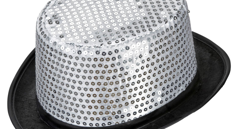 Widmann SRL hoge hoed pailletten zilver