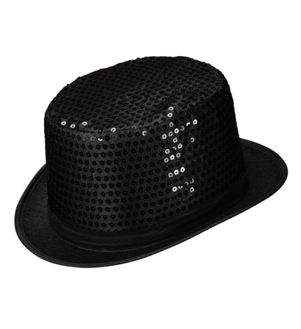 Widmann SRL hoge hoed pailletten zwart