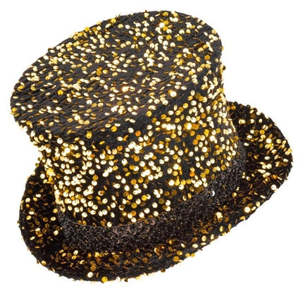 Widmann SRL Hoge hoed pailletten zwart/goud Luuk top kwaliteit