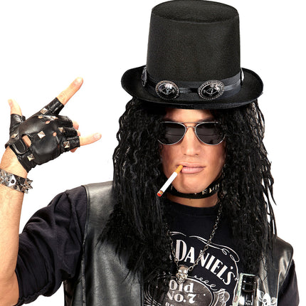 Widmann SRL Hoge hoed rockster zwart