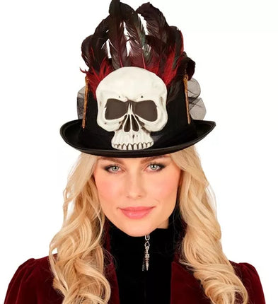 Widmann SRL Hoge hoed voodoo schedels en botten Tess