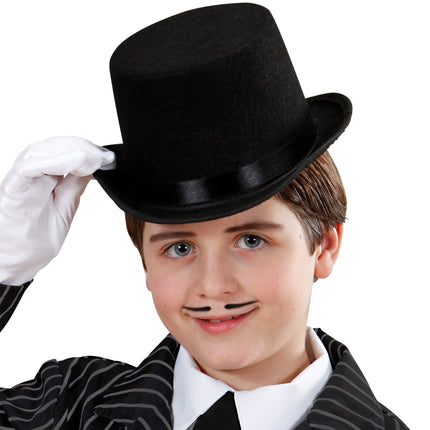 Widmann SRL Hoge hoed zwart kind