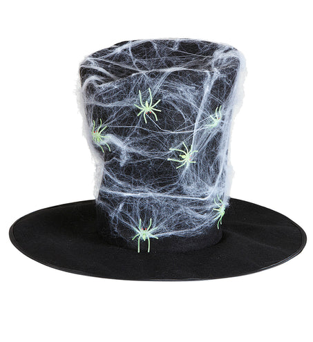 Widmann SRL Hoge hoed zwart met spinnen en spinnenweb