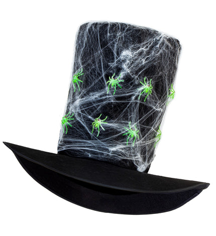 Widmann SRL Hoge hoed zwart met spinnen en spinnenweb