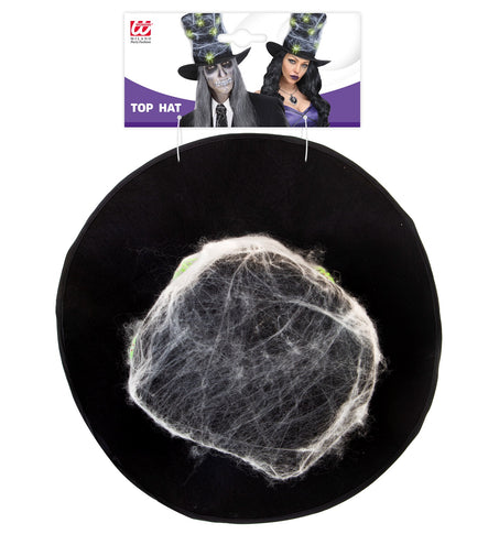 Widmann SRL Hoge hoed zwart met spinnen en spinnenweb