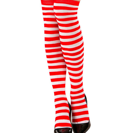 Widmann SRL Hoge kousen rood wit gestreept pipi