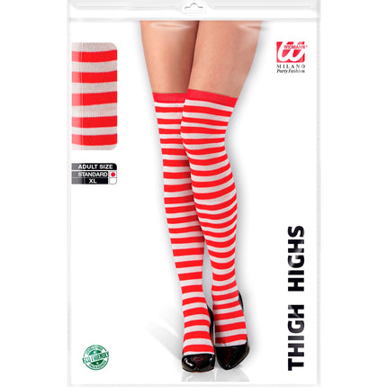 Widmann SRL Hoge kousen rood wit gestreept pipi