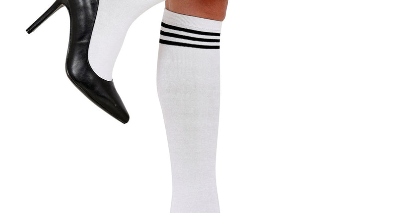 Widmann SRL Hoge kousen wit met zwarte streep