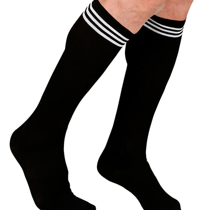 Widmann SRL Hoge kousen zwart met witte streep