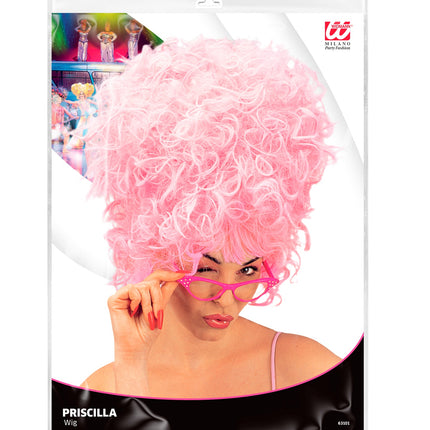 Widmann SRL Hoge pruik Priscilla Roze