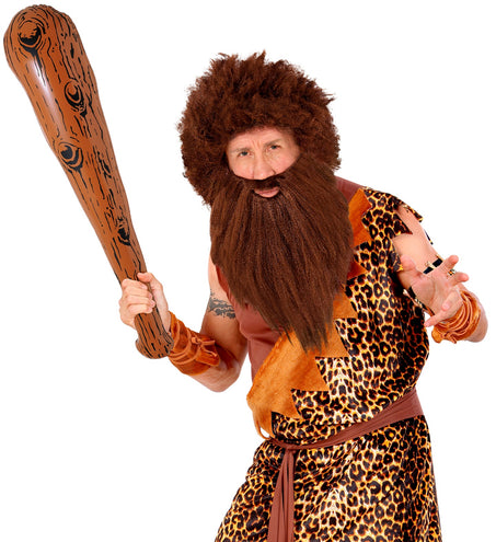 Widmann SRL Holbewoner pruik met baard bruin