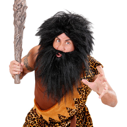 Widmann SRL Holbewoner pruik of piratenpruik Barba zwart