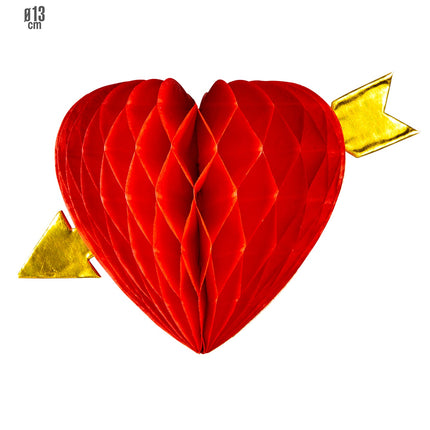 Widmann SRL Honinggraat lampion hart met pijl