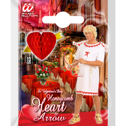 Widmann SRL Honinggraat lampion hart met pijl