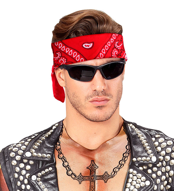 Widmann SRL Hoofdband bandana rood met motief