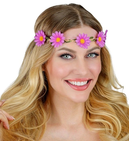 Widmann SRL Hoofdband bloemen paars Julia