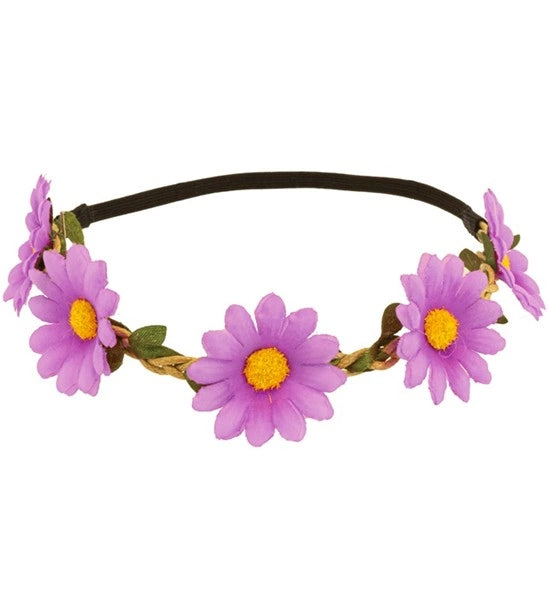 Widmann SRL Hoofdband bloemen paars Julia