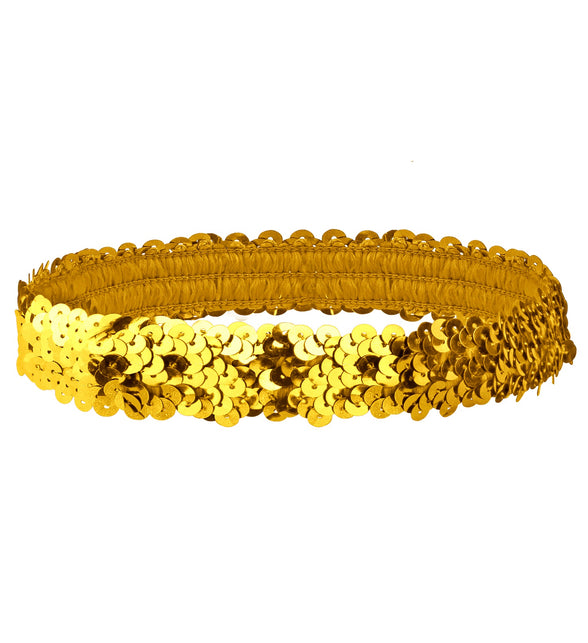 Widmann SRL Hoofdband Charleston pailletten goud