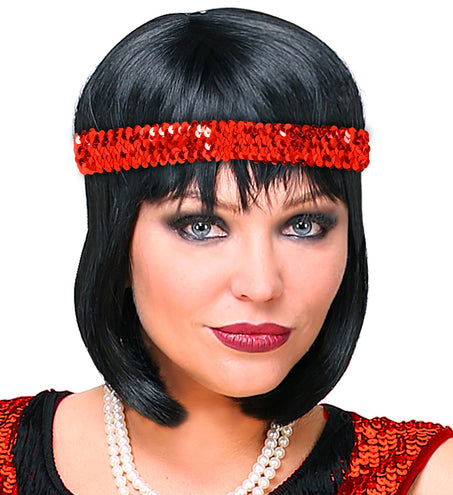 Widmann SRL Hoofdband Charleston pailletten rood