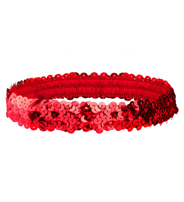 Widmann SRL Hoofdband Charleston pailletten rood