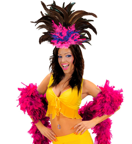 Widmann SRL Hoofdband Copa Cabana veren Zwart roze blauw