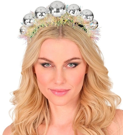 Widmann SRL Hoofdband disco ballen met sliertje Sophie