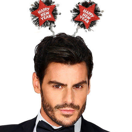 Widmann SRL Hoofdband Happy New Year rood