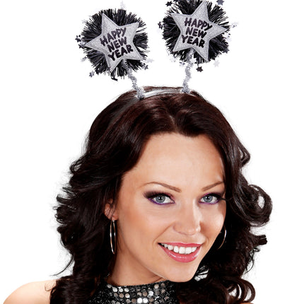 Widmann SRL Hoofdband Happy New Year zilver