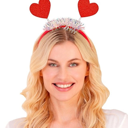 Widmann SRL Hoofdband hartjes glitter Roos