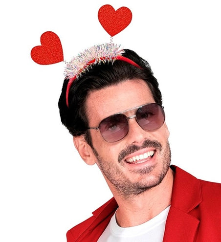 Widmann SRL Hoofdband hartjes glitter Roos