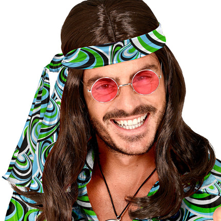 Widmann SRL Hoofdband hippie blauw groen
